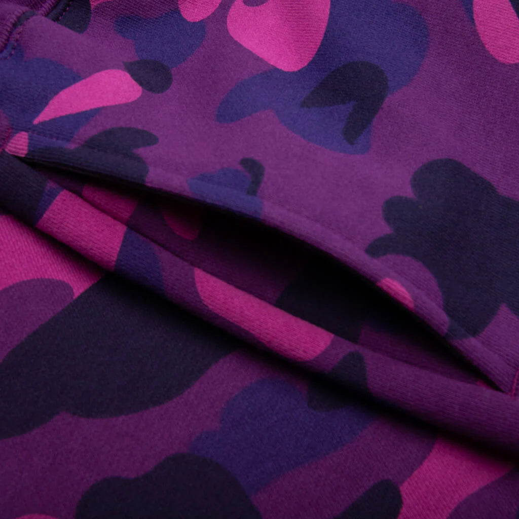 Color Camo Cutting Sweat Shorts Purple