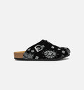 Two Tone Paisley Clog Mens Sandal Black White