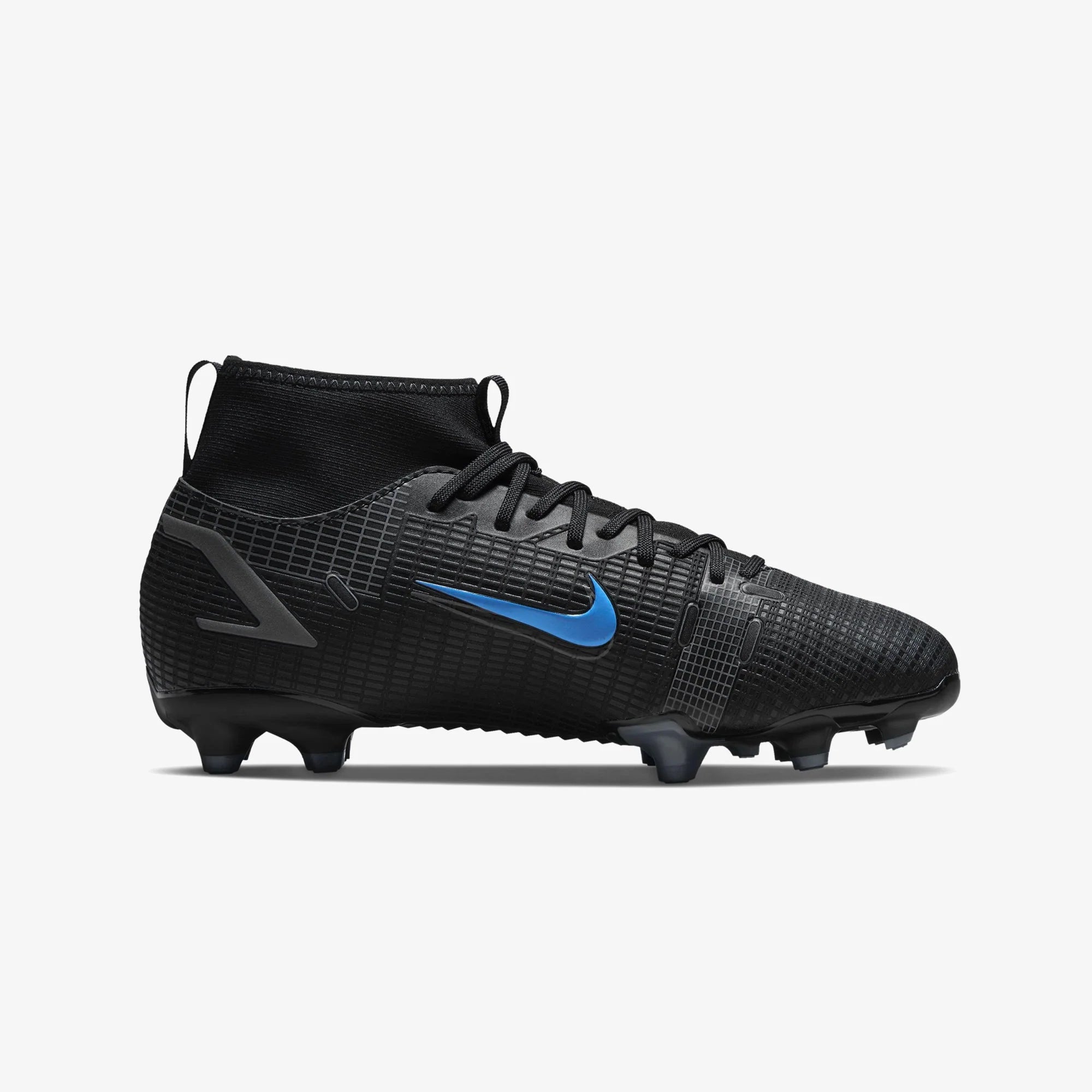 Nike JR Mercurial Superfly 8 Academy Firm Ground Soccer Cleats Black Iron Grey