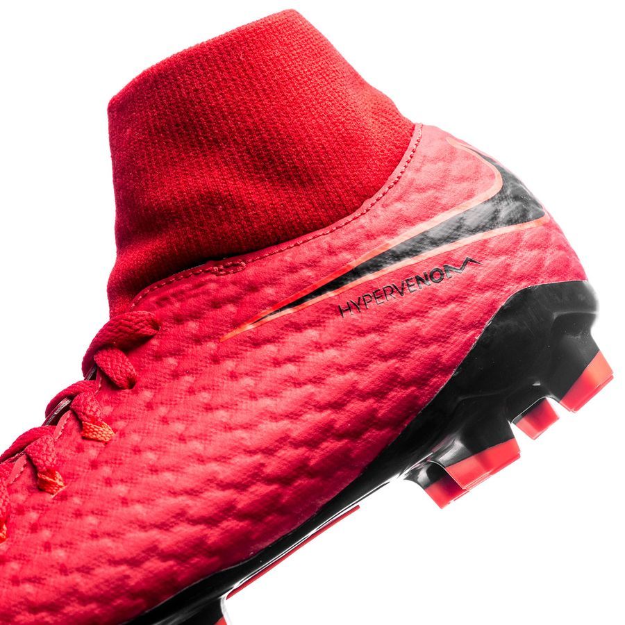 Nike JR Hypervenom Phelon III Soccer Cleats Red Black Crimson