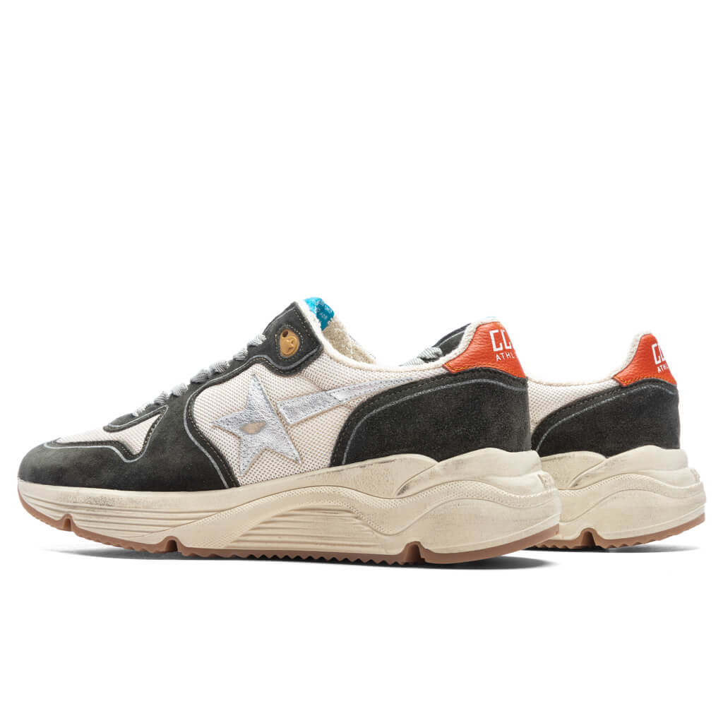 Running Sole Net Cream Dark Grey Silver