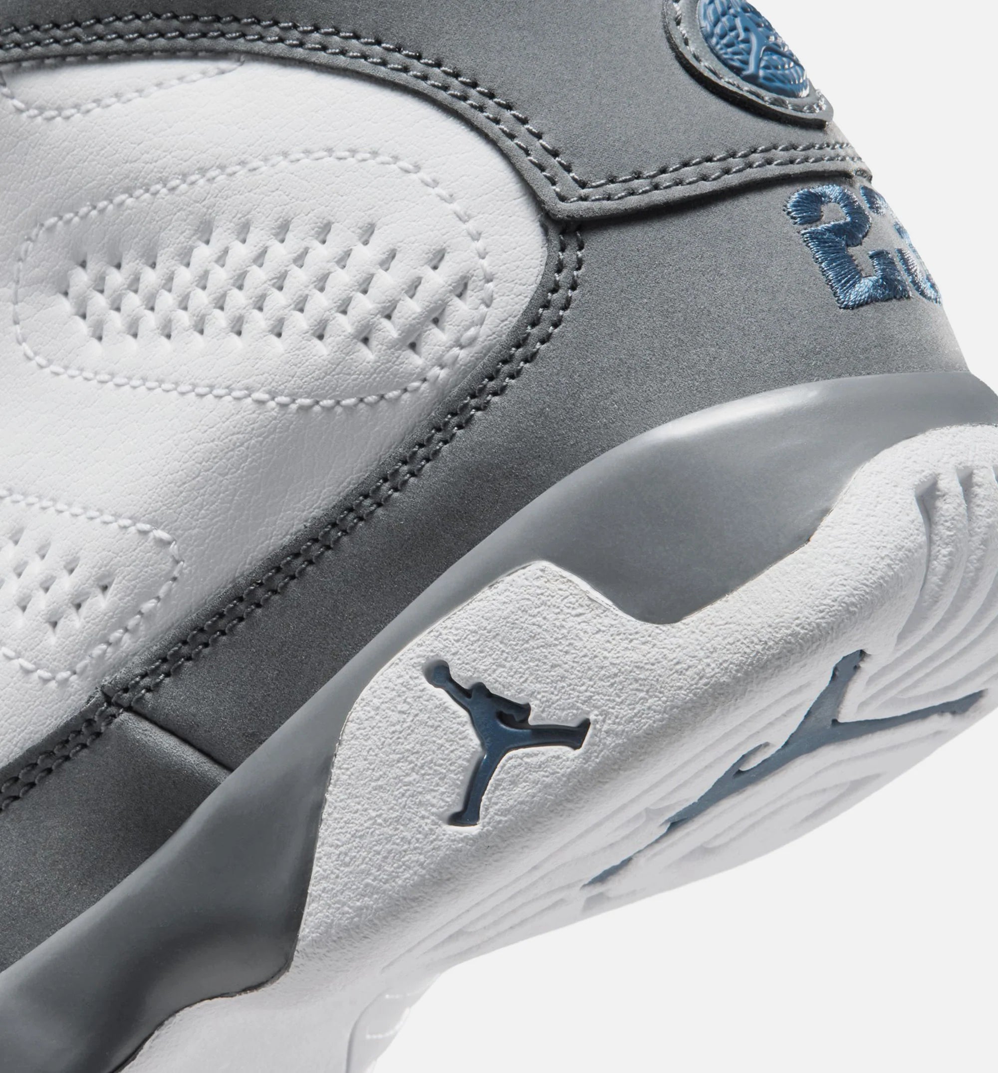 Air Jordan 9 Retro Flint Grey and French Blue Preschool Lifestyle Shoe White French Blue Flint Grey