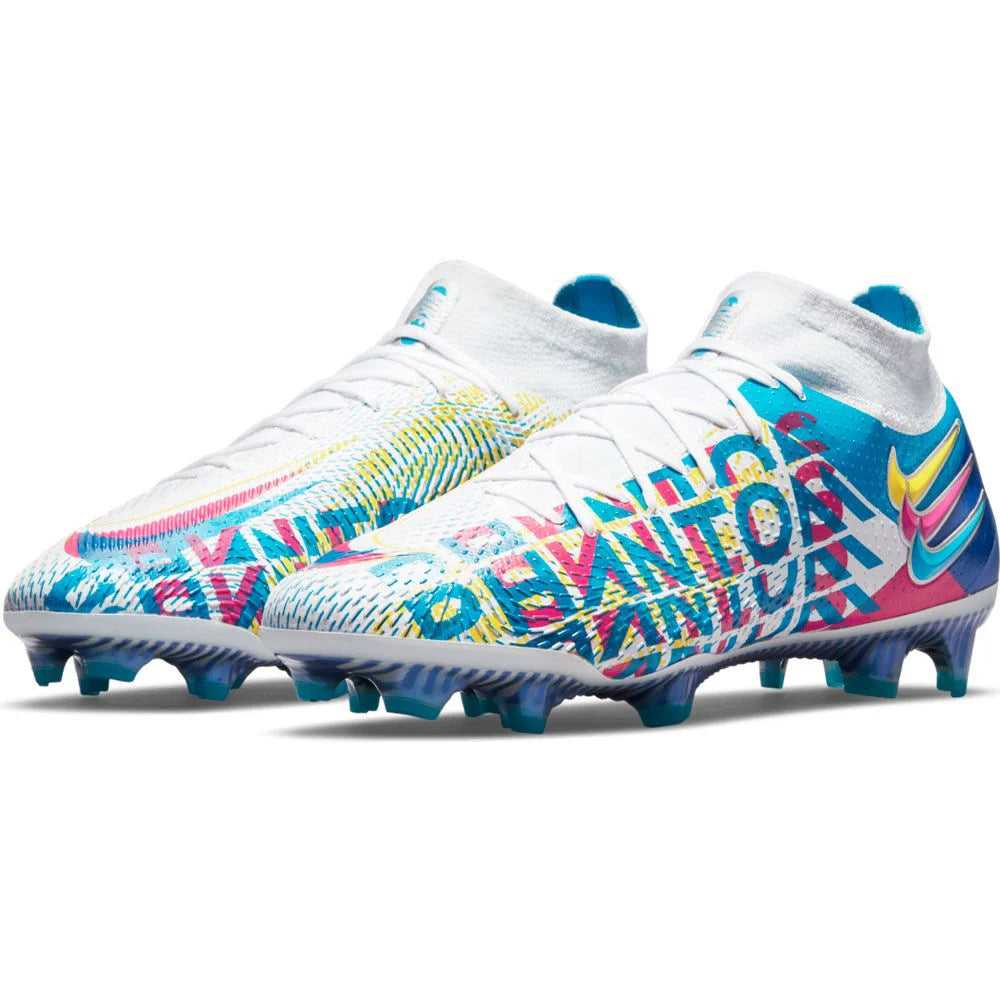 Nike Phantom GT Elite 3D FG Firm Ground Soccer Cleats Chlorine Blue Pink Blast Opti Yellow