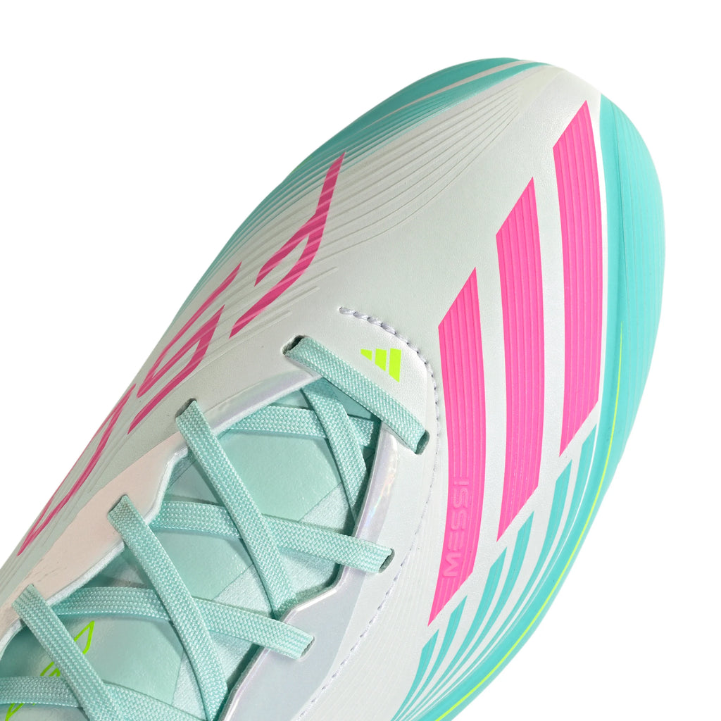 adidas F50 Messi Elite FG Firm Ground Mens Soccer Cleats White Pink Aqua