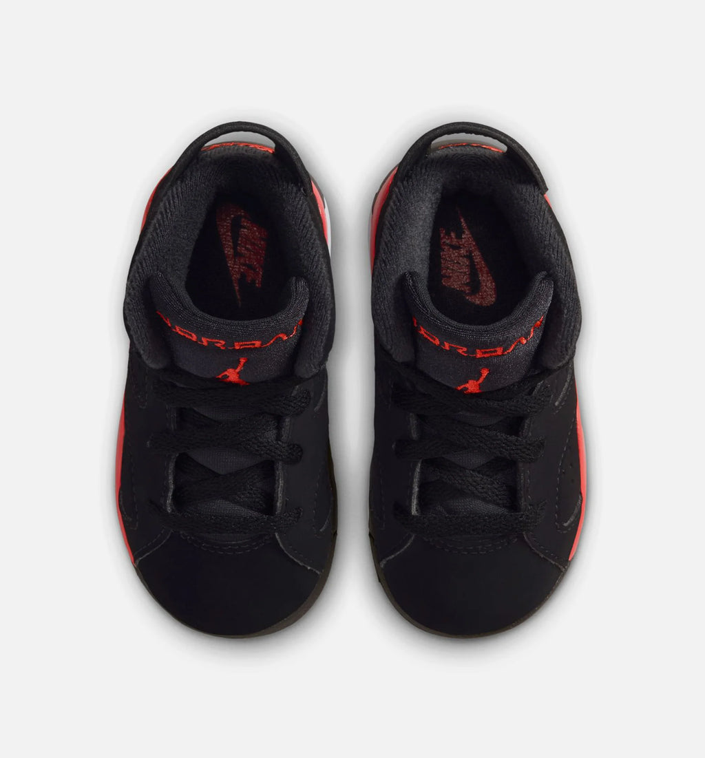 Air Jordan 6 Retro Infrared Salesman Infant Toddler Lifestyle Shoe Black Light Crimson