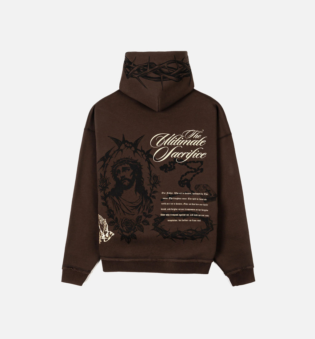 The Ultimate Sacrifice Zip Up Mens Hoodie Brown Black