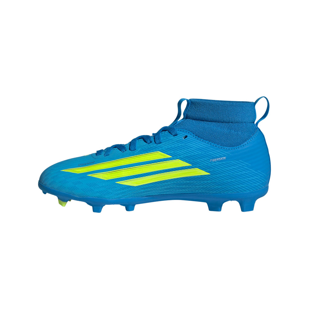 adidas F50 League Mid Cut FG MG Firm Ground Multi Ground Youth Soccer Cleats Blue Yellow Aqua