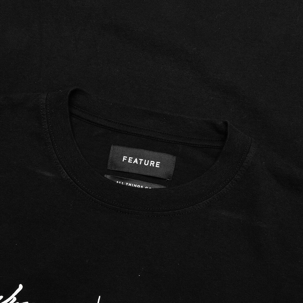 Feature x Wynn Logo Lock Up L S Tee Black