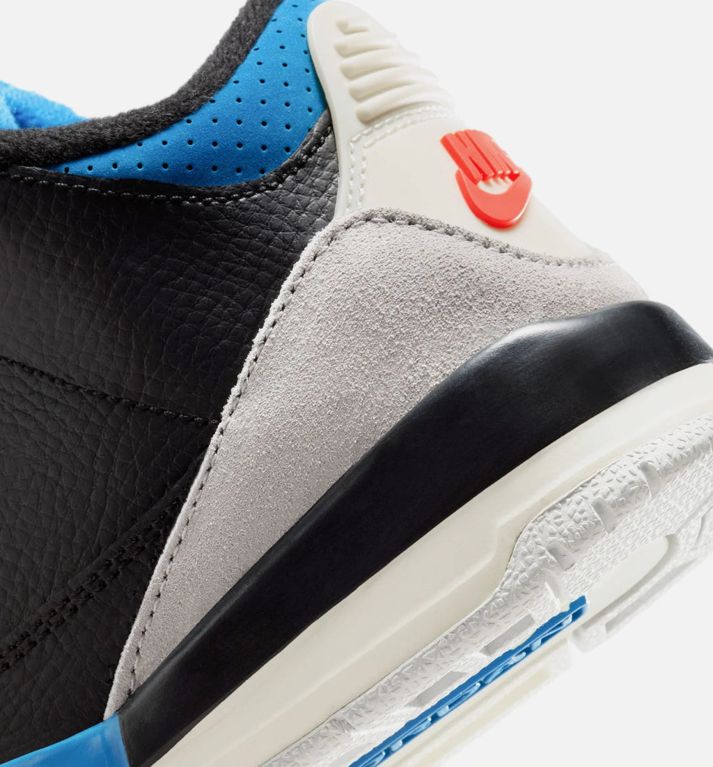 Air Jordan 3 Retro OG Rare Air Preschool Lifestyle Shoe Black Chile Red Neutral Grey
