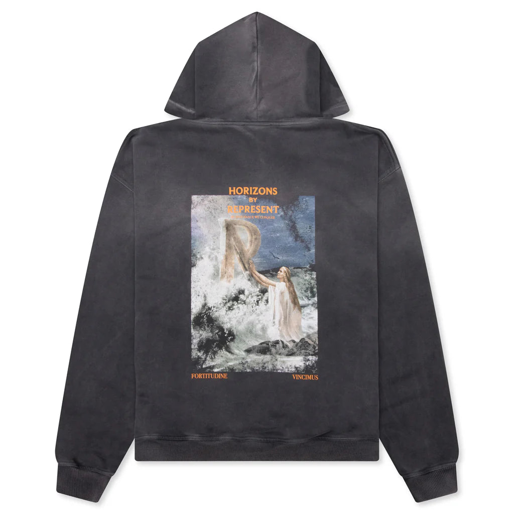 Higher Truth Zip Through Hoodie Aged Black