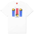 Flame On S S Tee White