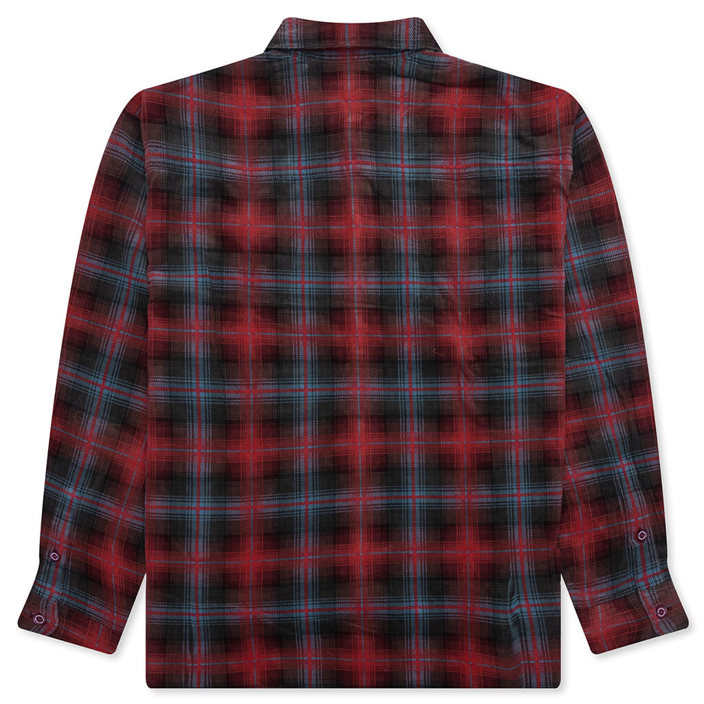 Corduroy Check Shirt L S Red