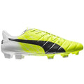 PUMA Evoaccuracy 1 FG Firm Ground Soccer Cleats Fluo Yellow Peacoat White