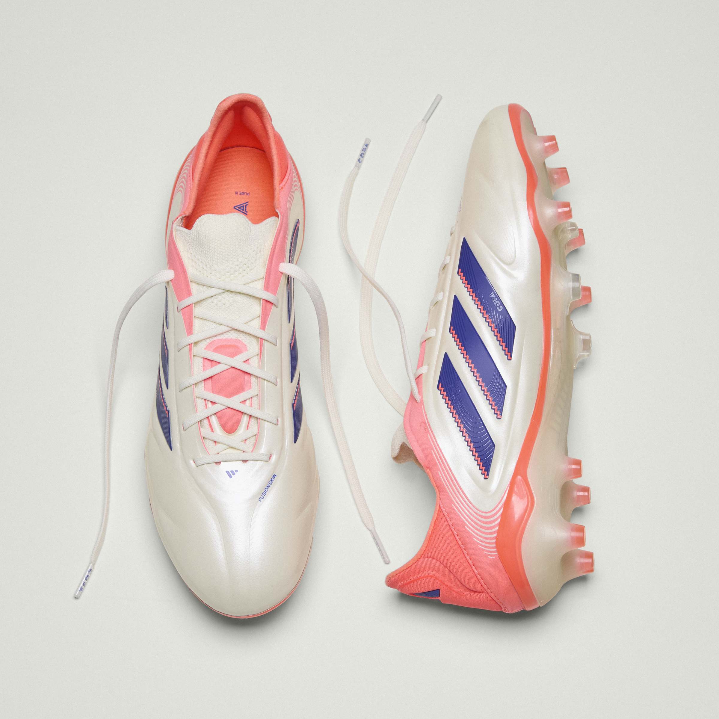 adidas Copa Pure III Elite FG Mens Soccer Cleats White Blue Orange