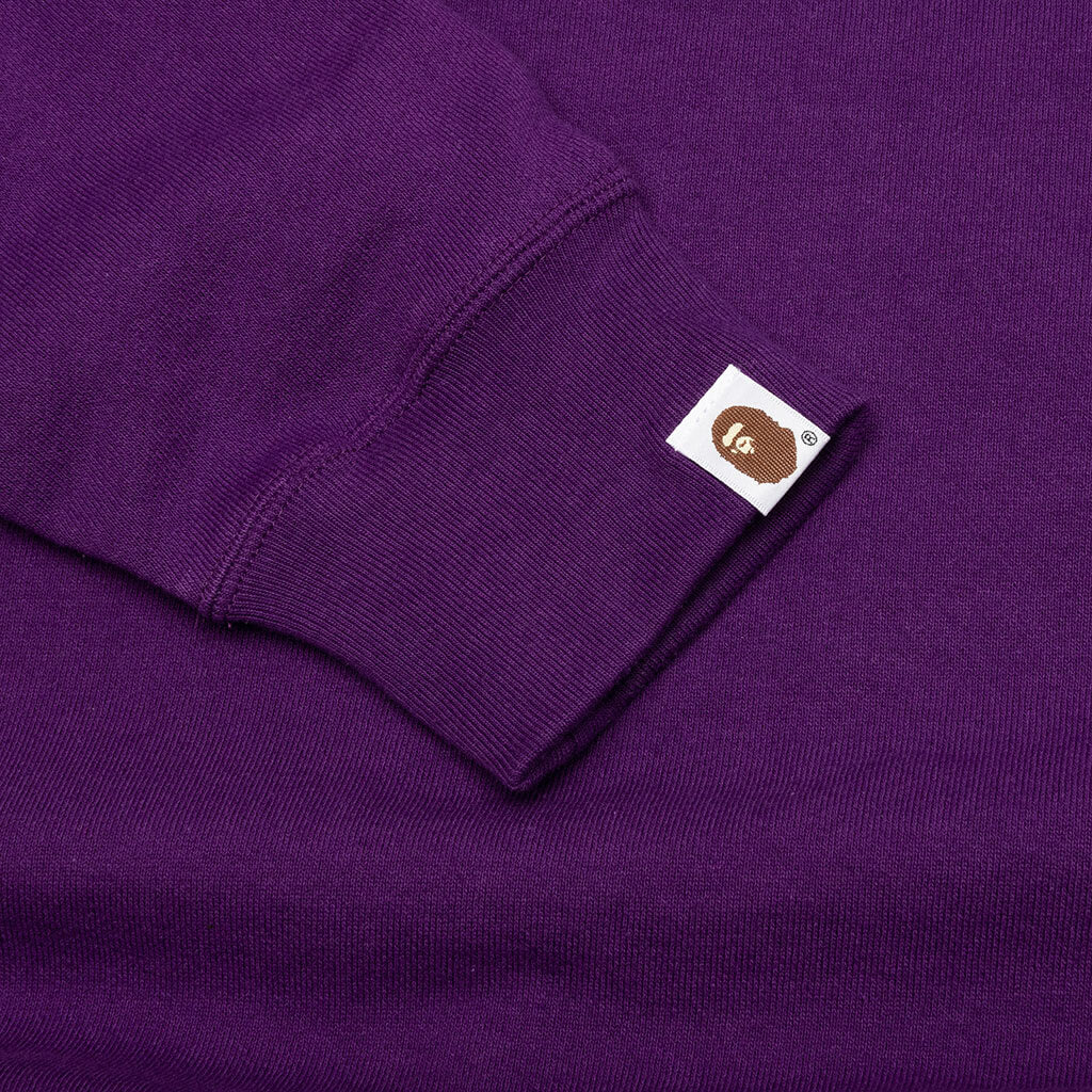 College Relaxed Fit Full Zip Hoodie Purple