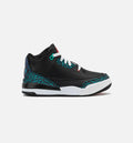 Air Jordan 3 Retro Black and Hyper Jade Preschool Lifestyle Shoe Black Siren Red Hyper Jade White