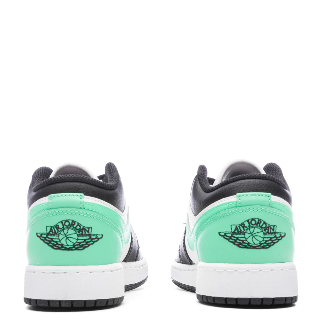 Air Jordan 1 Low GS White Black Green Glow
