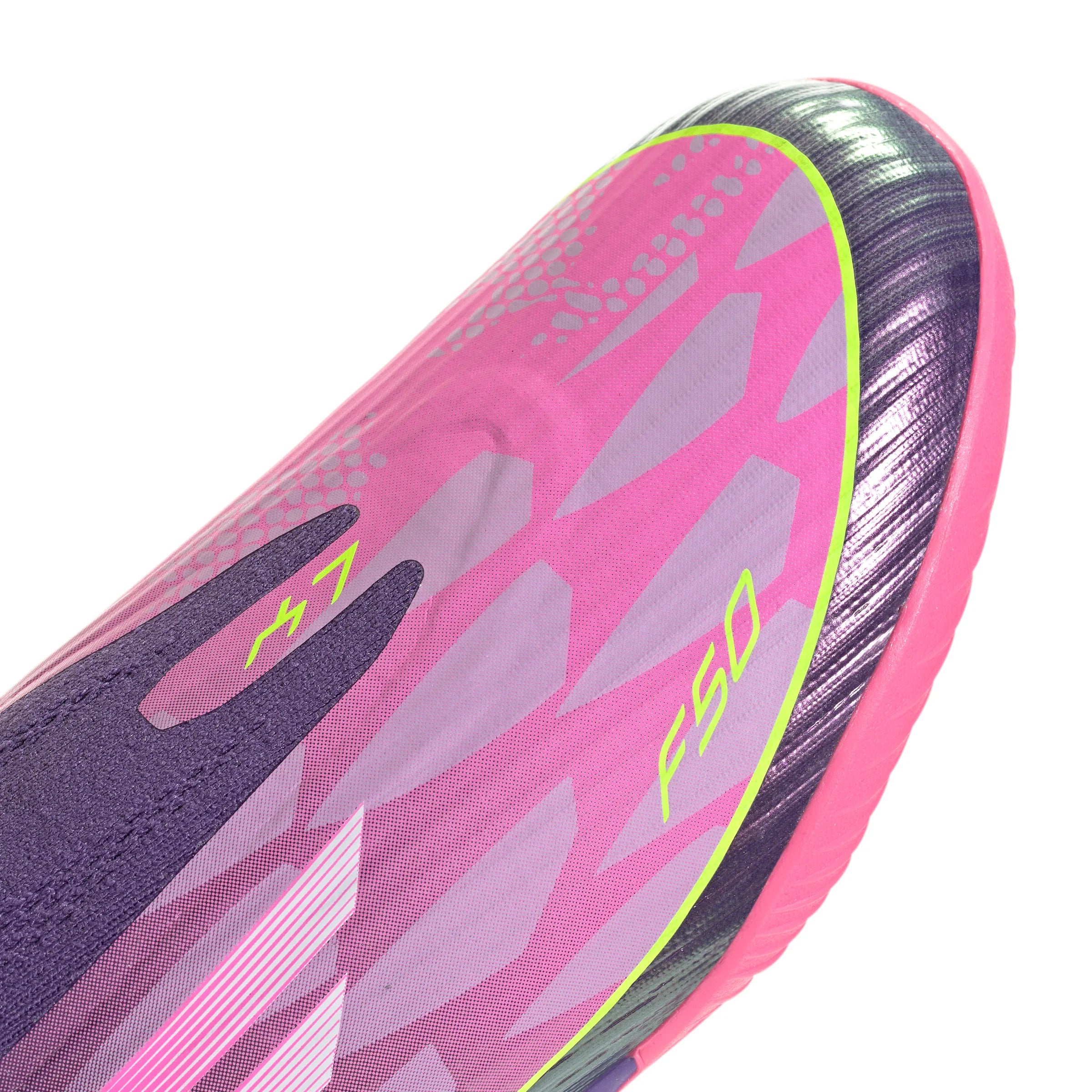 adidas F50 LEAGUE Laceless IN Youth Soccer Shoes Purple White Lemon