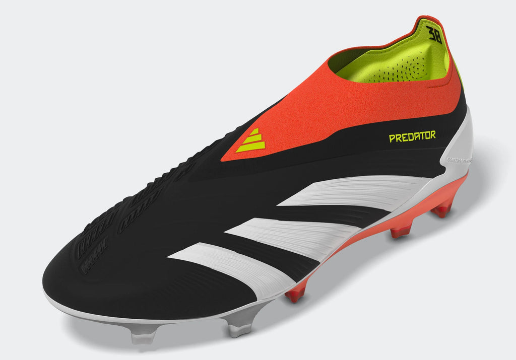 adidas Predator Elite Laceless FG Firm Ground Soccer Cleats Black White Solar Red