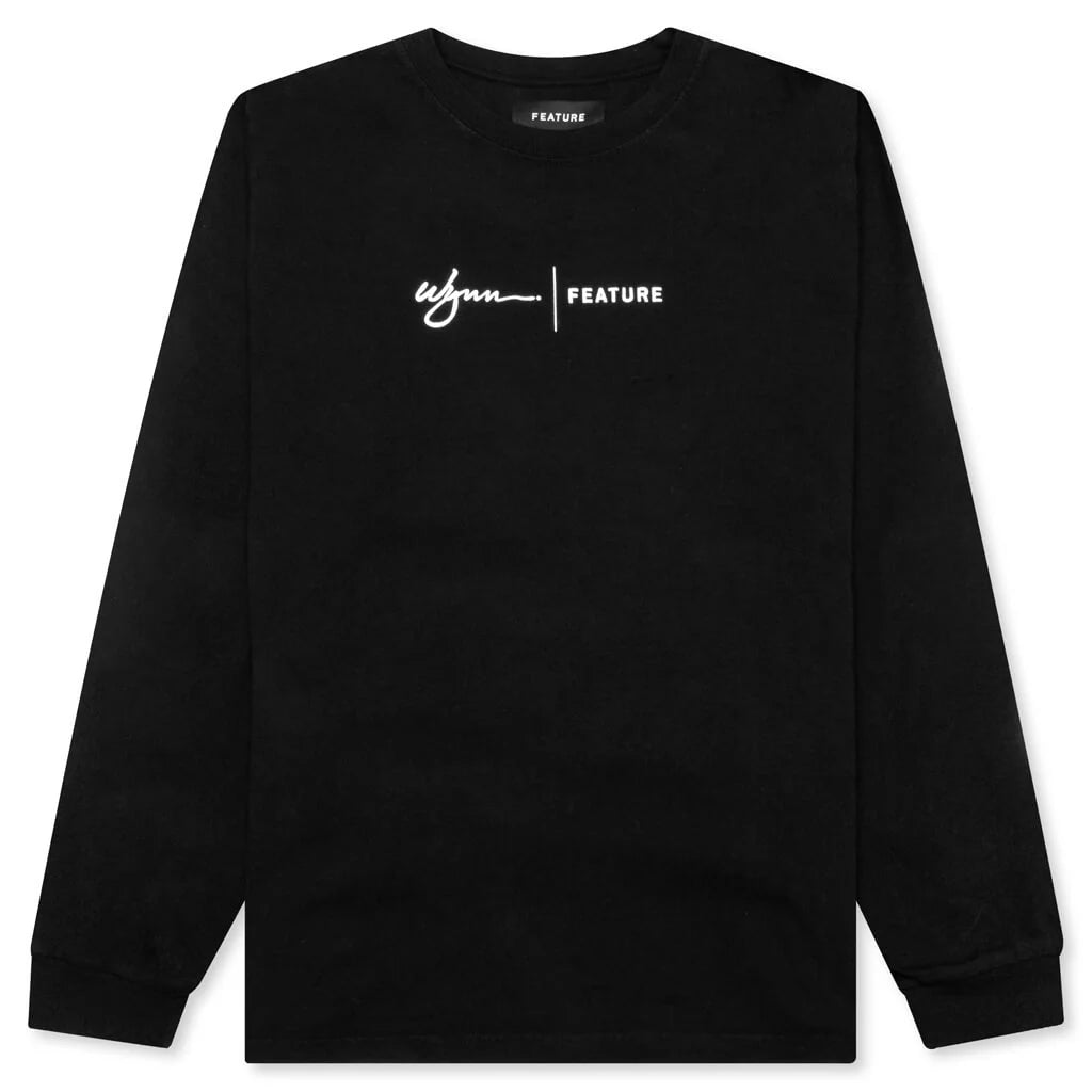Feature x Wynn Logo Lock Up L S Tee Black