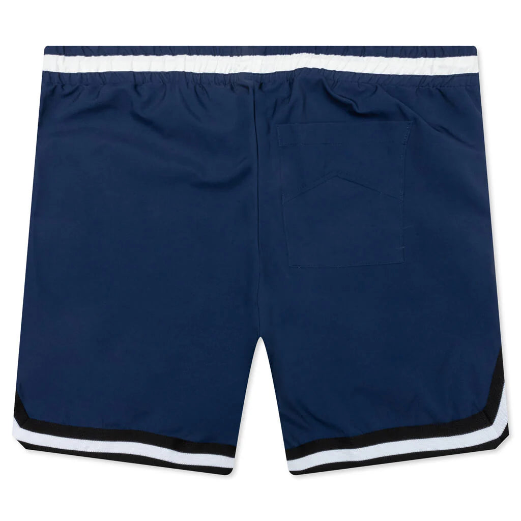 Basketball Logo Swim Short Blue Black White