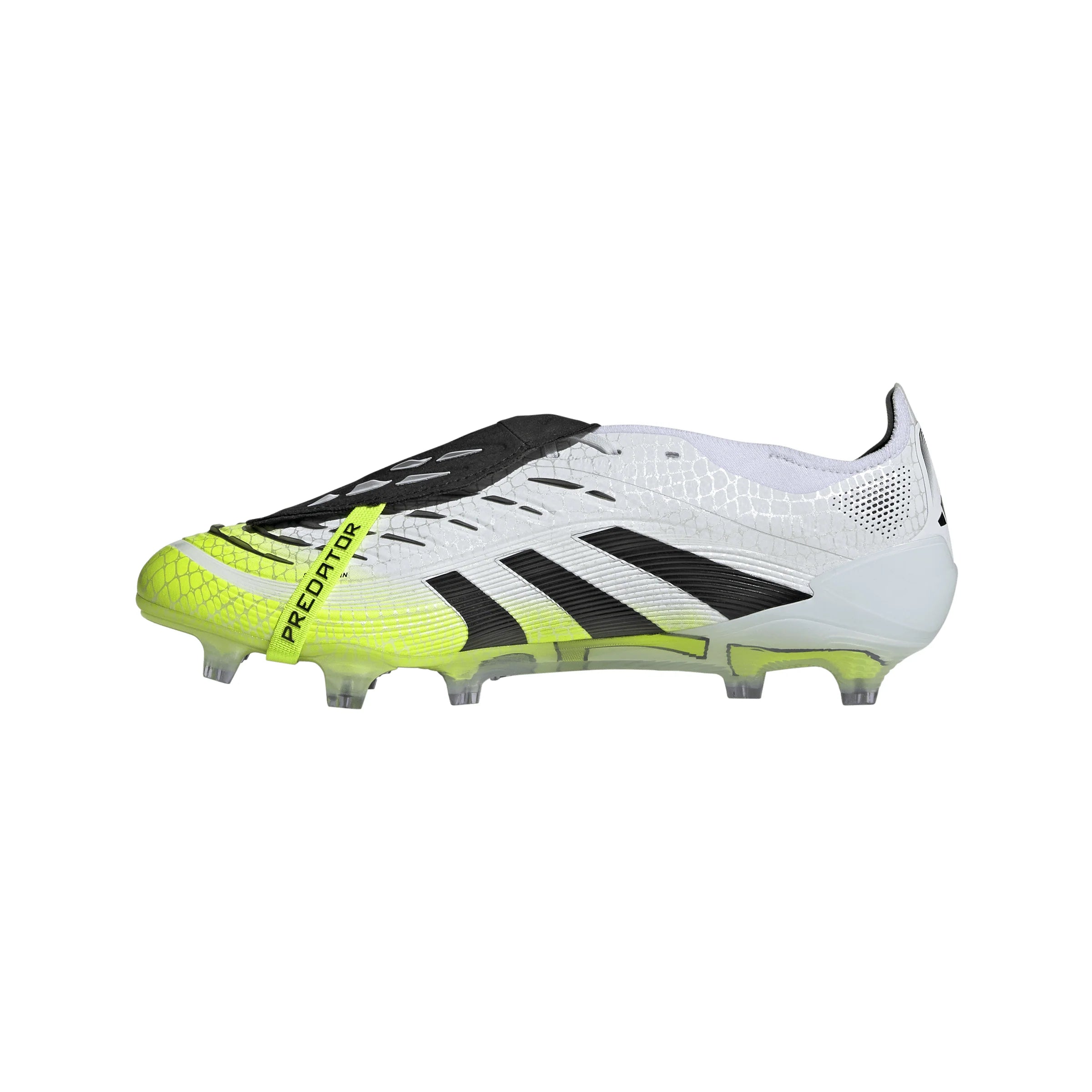 adidas Predator Elite Fold Over Tongue Firm Ground Soccer Cleats Cloud White Black Lucid Lemon