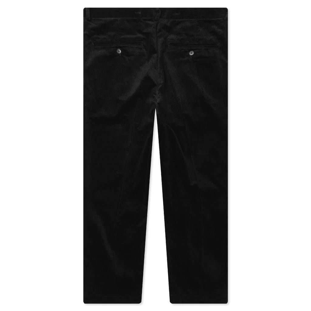 Double Pleated Corduroy Trousers Black