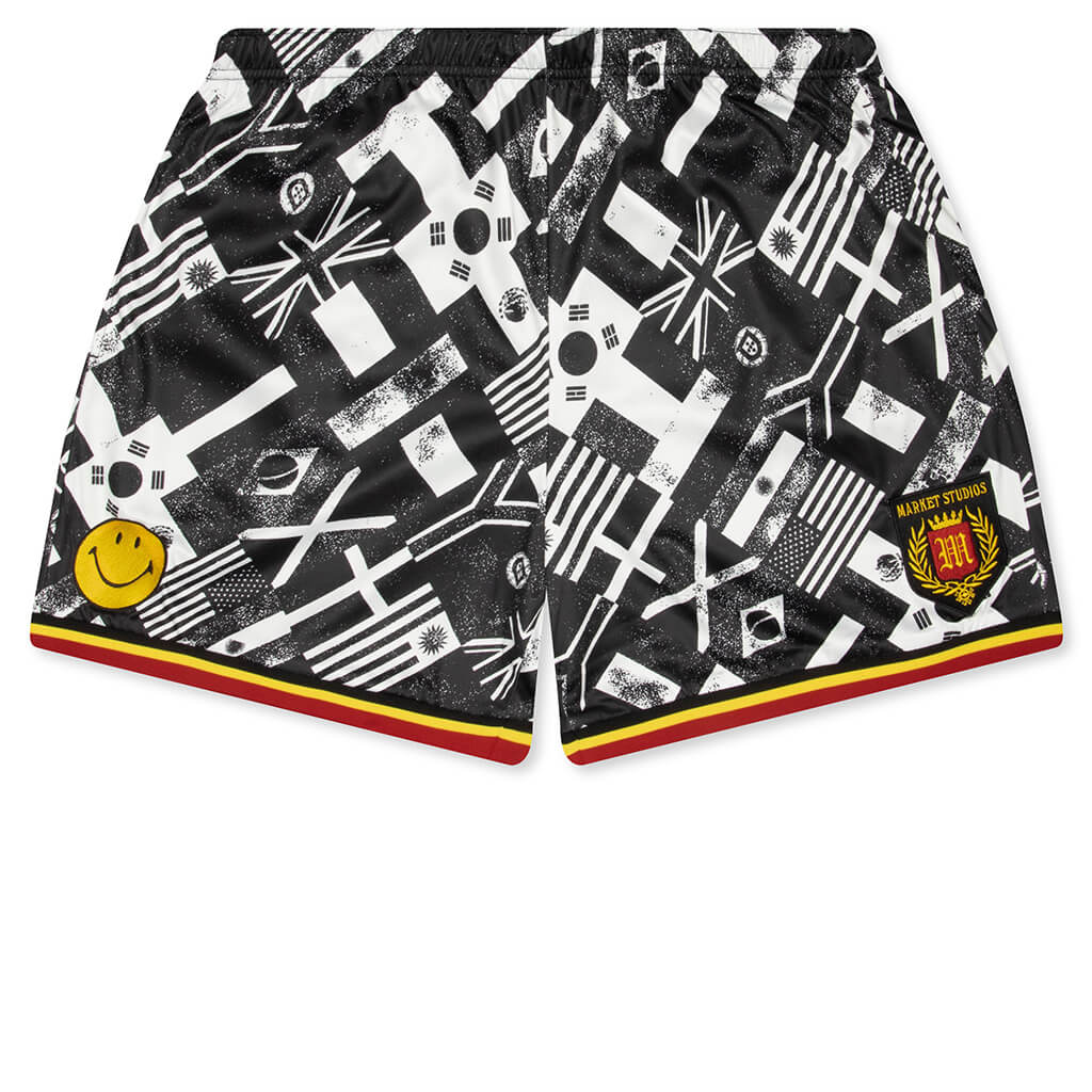 Smiley International Flags Soccer Shorts White