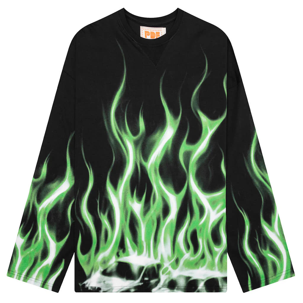 La Flame L S Tee White Blue