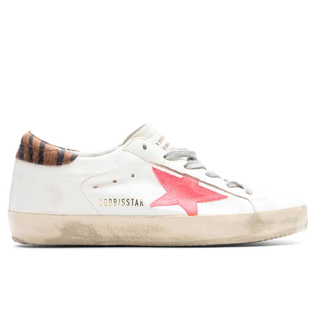 Womens Super Star Sneakers Creamy White Fluorescent Red Black