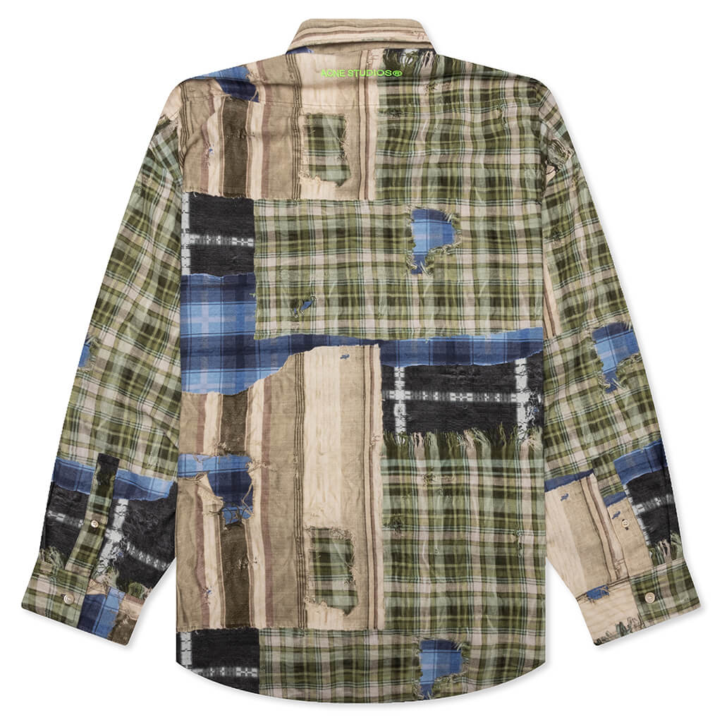 Patchwork Flannel Green Multi