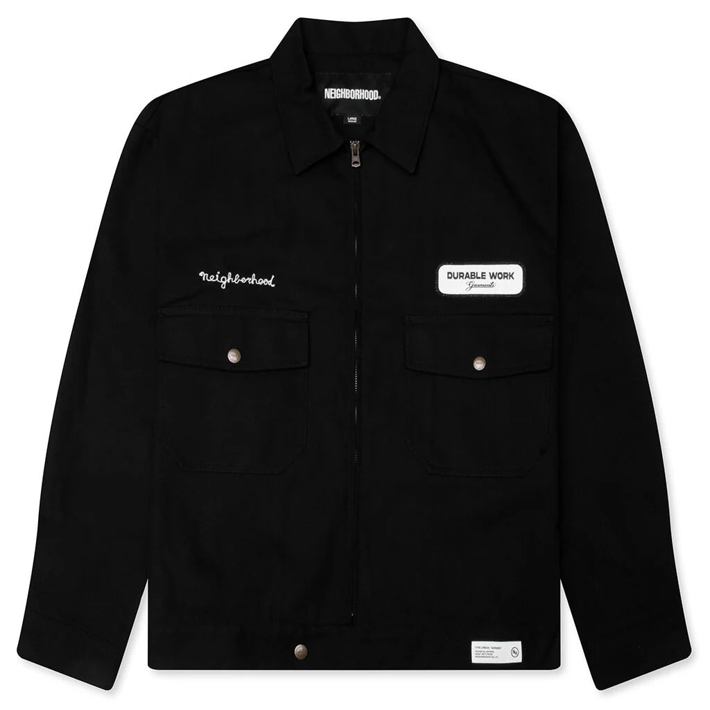Zip Work Jacket Black
