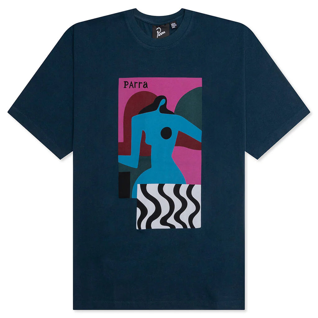 Distortion Table T Shirt Navy Blue