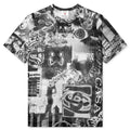 Rave Collage S S Mesh T Shirt Black White