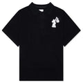 Pique Boxy Polo Shirt Black White