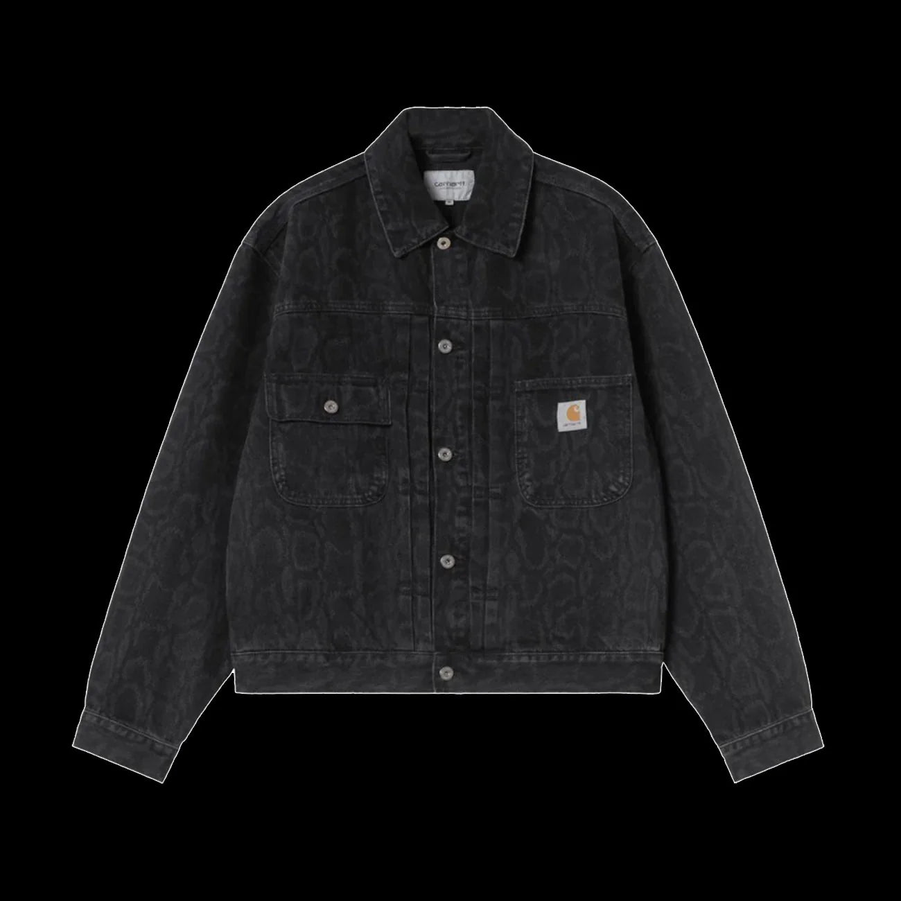 Carhartt WIP Belmar Jacket Snake Camo Black Heavy Stone Washed