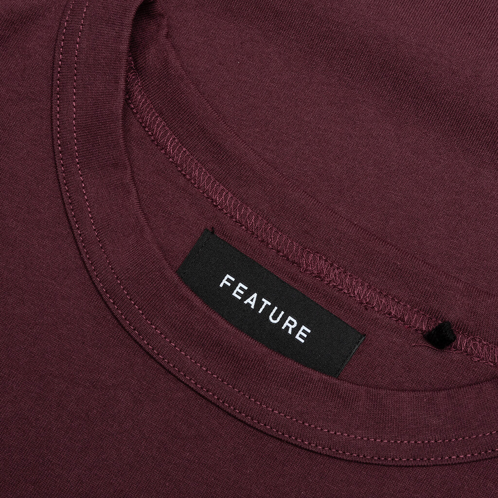Jersey Braque Pocket Tee Maroon