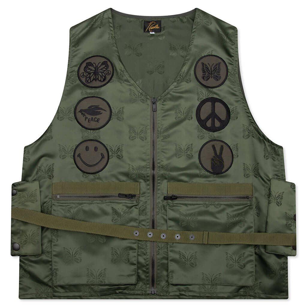 Papillon Jacquard Sateen Radio Vest Olive
