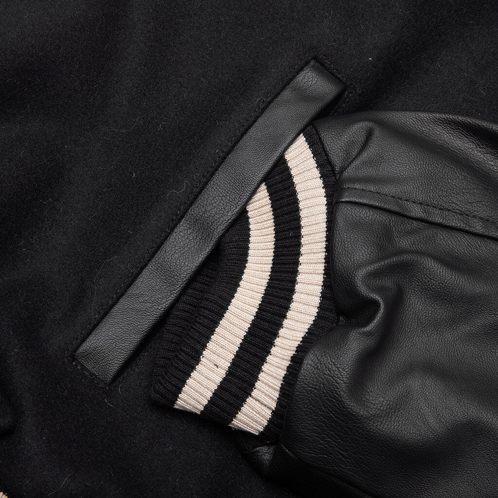 Mascot Wool Varsity Jacket Jet Black